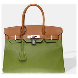 Hermès-HERMES Birkin 30 Bag in Golden Leather - 102472-Golden
