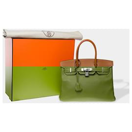 Hermès-HERMES Birkin 30 Bag in Golden Leather - 102472-Golden