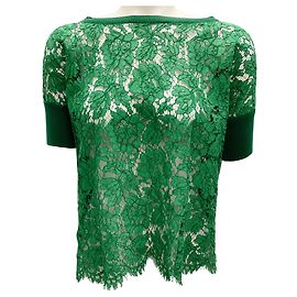 Blusa oversized em renda verde e malha Valentino Verde