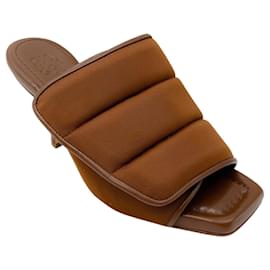 Autre Marque-Gia Borghini Coffee Brown Selva Quilted Padded Mule Pumps-Brown