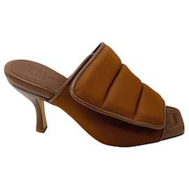 Autre Marque-Gia Borghini Coffee Brown Selva Quilted Padded Mule Pumps-Brown