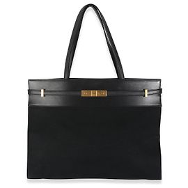 Saint Laurent Black Canvas Manhattan Tote Black