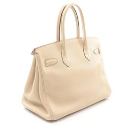 Hermès-Hermes Birkin 30 Handbag Ivory-White