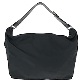 Prada-Prada Nylon Tessuto Logo Plate Handbag-Black