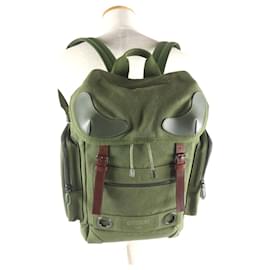 Givenchy-Givenchy Logo Print Canvas Leather Backpack-Green