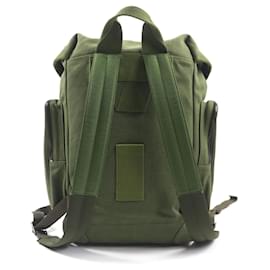 Givenchy-Givenchy Logo Print Canvas Leather Backpack-Green