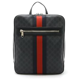 Gucci-Mochila Gucci GG Supreme Web Line-Cinza