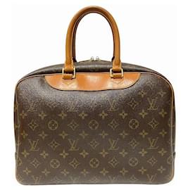 Louis Vuitton-Louis Vuitton Monogram Deauville Handbag M47270-Brown