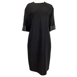 Valentino Garavani Valentino Midi Kleid aus schwarzer Wolle Schwarz