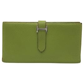 Hermès-Hermes Chevre Mysore Bearn Souffle Long Wallet-Green