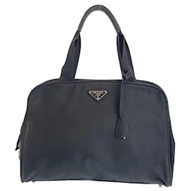 Prada-Prada Nylon Tessuto Logo Tote Bag-Black