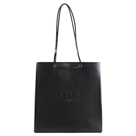 Fendi-Fendi Calfskin Shopping Bag-Black