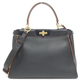 Fendi-Sac à main Fendi Peekaboo 8BN290 5AV-Bleu Marine