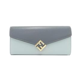 Fendi-Fendi FF DIAMOND 8M0251 ALV4 Long Wallet-Light blue