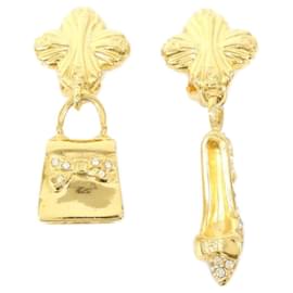 Fendi-Fendi Clear and Gold Clip Earrings-Golden,Other