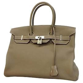 Hermès-Hermes Birkin 35 Handbag in Etoupe Gray-Taupe