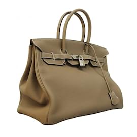 Hermès-Hermes Birkin 35 Handbag in Etoupe Gray-Taupe