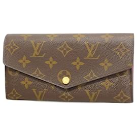 Louis Vuitton-Louis Vuitton Long Wallet Monogram Portefeuille Sarah-Brown,Fuschia