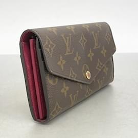 Louis Vuitton-Louis Vuitton Long Wallet Monogram Portefeuille Sarah-Brown,Fuschia