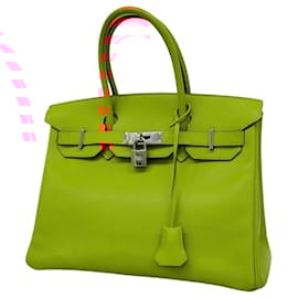 Hermès-Hermes Birkin 30 Handbag in Orange Epsom Leather-Orange