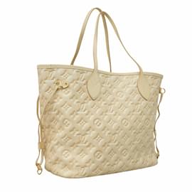 Louis Vuitton-Louis Vuitton Monogram Empreinte Neverfull MM Tote Bag-Beige