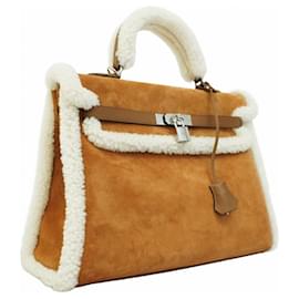 Hermès-Hermes Kelly Teddy 35 Handbag-Brown