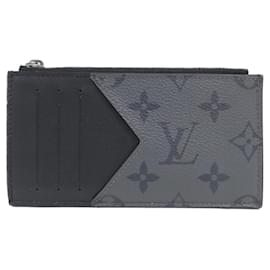 Louis Vuitton-Louis Vuitton Taiga Lama Coin Card Holder-Black,Grey