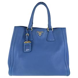 Prada-Prada Vitello Daino Leather Tote Bag-Blue