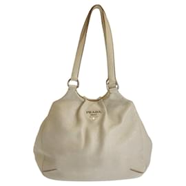 Prada-Prada Leather Shoulder Bag-White