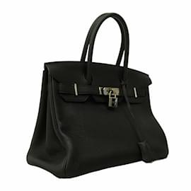 Hermès-Hermes Birkin 30 Handbag in Black Togo Leather-Black