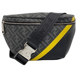 Borsa a vita Fendi Zucca Nera Gialla da uomo Nero Giallo