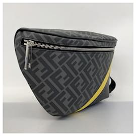 Fendi-Fendi Waist Bag Zucca Black Yellow Men's-Black,Yellow