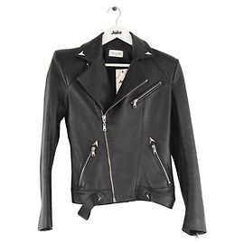 Thierry Mugler Schwarze Lederjacke Schwarz