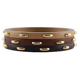 Fendi-Leather bracelet-Brown