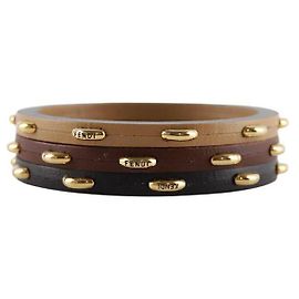 Fendi Pulseira de couro marrom Marrom