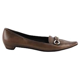 Prada-Leather ballerinas-Brown