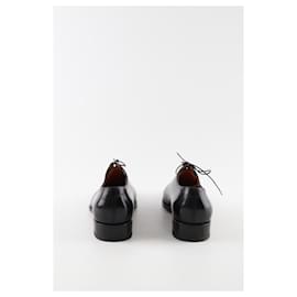 Santoni-Lace-up leather shoes-Black