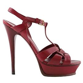 Saint Laurent Leather heels Dark red
