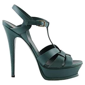 Saint Laurent-Leather heels-Green