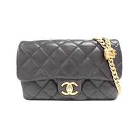 Chanel-Chanel AS3393 Dark Brown Lambskin Shoulder Bag-Dark brown