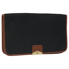 Christian Dior-Christian Dior Trotter Canvas Shoulder Bag Black Auth ti2735-Black