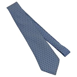 Hermès-HERMES Necktie Silk Light Blue Auth am7547-Light blue