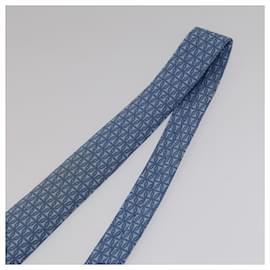 Hermès-HERMES Necktie Silk Light Blue Auth am7547-Light blue