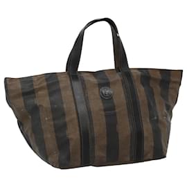 Fendi-Sac à main en toile Pecan FENDI en toile enduite marron Auth ti2732-Marron