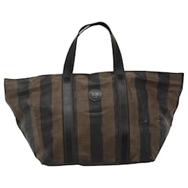 Fendi-Sac à main en toile Pecan FENDI en toile enduite marron Auth ti2732-Marron
