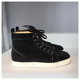 Christian Louboutin-CHRISTIAN LOUBOUTIN Trainers T.EU 39 Velvet-Noir