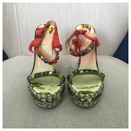 Christian Louboutin-CHRISTIAN LOUBOUTIN Sandals T.EU 38 Leather-Multicolore