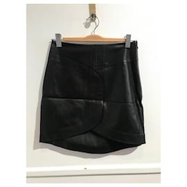 Balenciaga-BALENCIAGA Skirts T.International S Leather-Black