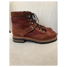 Hermès-HERMES Ankle boots T.EU 41 Pony-style calfskin-Brown