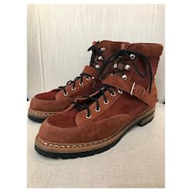 Hermès-HERMES Ankle boots T.EU 41 Pony-style calfskin-Brown